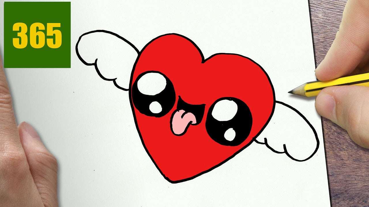 1280x720 How To Draw A Heart With Wings Cute, Easy Step - Cute Heart Drawings