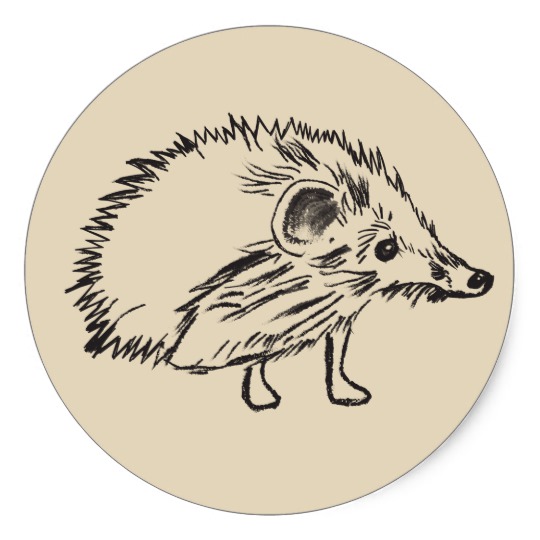 540x540 Cute Hedgehog Drawing Sticker - Cute Hedgehog Drawing