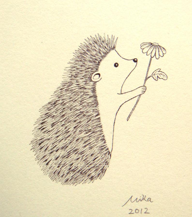 794x897 Hedgehog Illustration Print Ink Drawing Print Black White Etsy - Cute Hedgehog Drawing