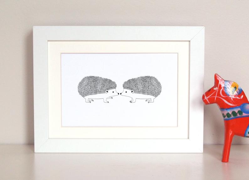 794x577 Hedgehog Print Hedgehogs Print Black White Wall Art Cute Etsy - Cute Hedgehog Drawing
