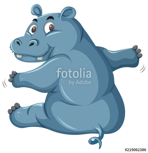 485x500 cute hippo on white background stock image and royalty free - Cute Hippo Drawing