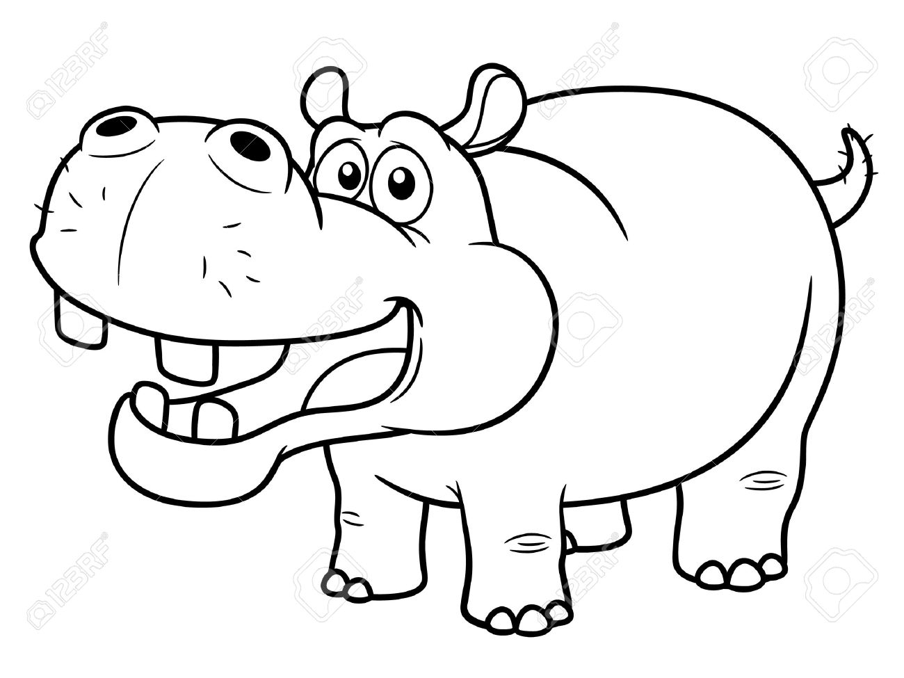 1300x975 drawing a hippo cute hippo drawing at getdrawings free - Cute Hippo Drawing