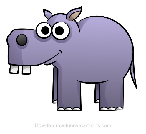 496x454 hippo drawing - Cute Hippo Drawing