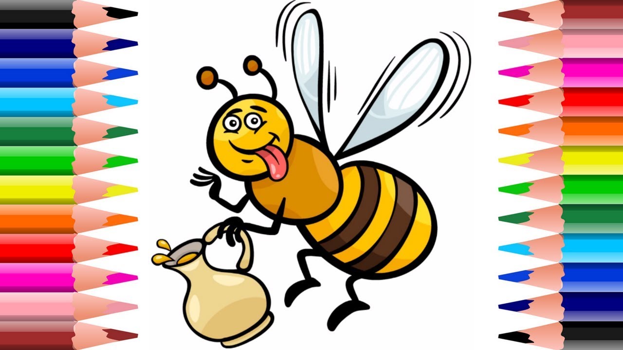 1280x720 How To Draw A Cute Honey Bee Funtico Amazing Color Pages - Cute Honey Bee Drawing