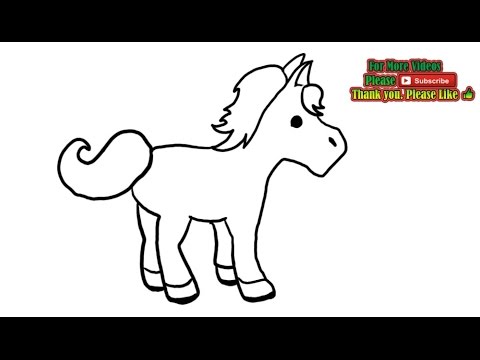 480x360 How To Draw A Cute Horse Little - Cute Horse Drawings