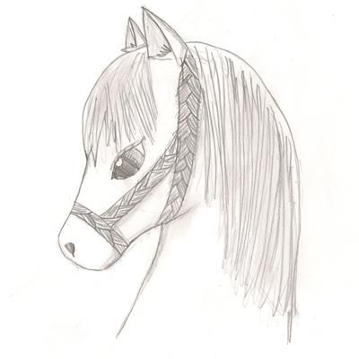 400x400 Pencil Drawing Of A Cute Anime Pony In Drawings Drawings - Cute Horse Drawings