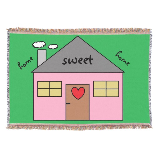 540x540 home sweet home cute pink childish house drawing throw blanket - Cute House Drawing