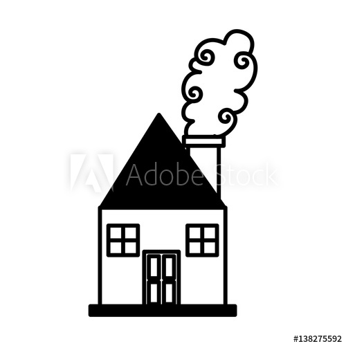 500x500 Cute House Drawing Icon Vector Illustration Design - Cute House Drawing