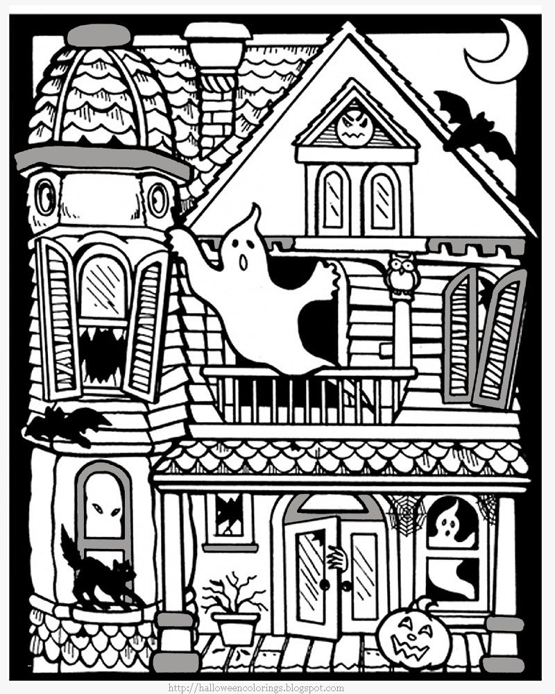 800x1000 Cute Halloween Coloring Pages For Kids Beautiful House Drawing - Cute House Drawing