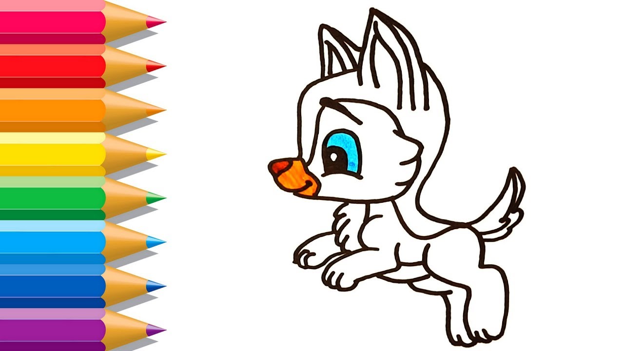 1280x720 how to draw husky easy cute husky coloring pages learn drawing - Cute Husky Drawing