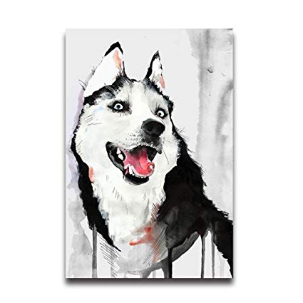 425x425 freestyle watercolor cute cool funny dog husky drawing - Cute Husky Drawing
