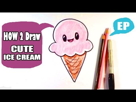 480x360 How To Draw A Cute Ice Cream Cone - Cute Ice Cream Cone Drawing
