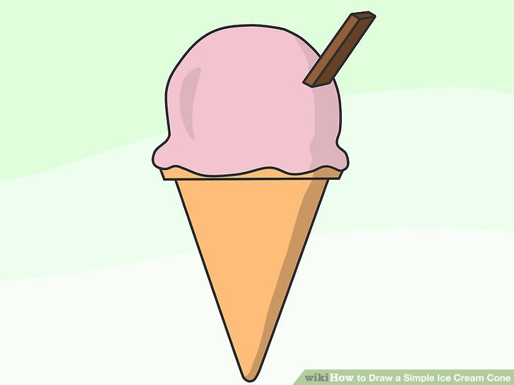 728x546 How To Draw A Simple Ice Cream Cone Steps - Cute Ice Cream Cone Drawing