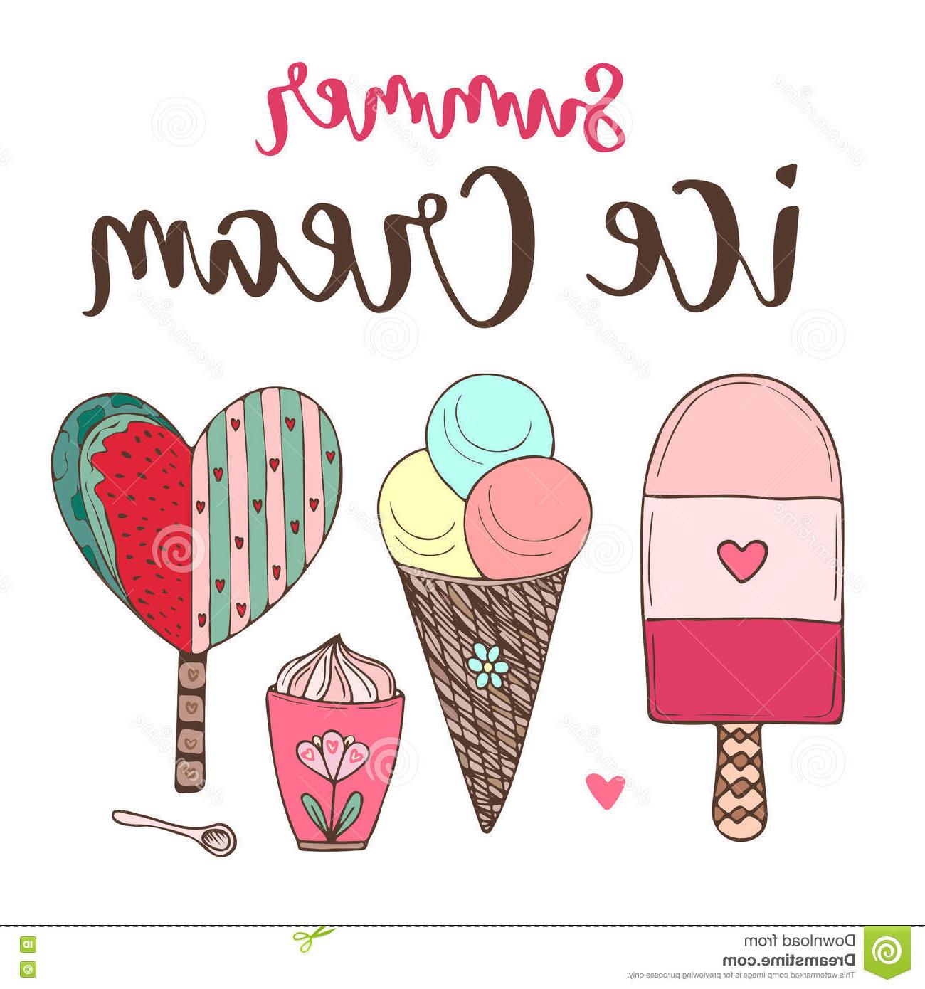 1300x1390 Best Vector Cartoon Ice Cream Set Cones Cute Icecream Doodle - Cute Ice Cream Cone Drawing