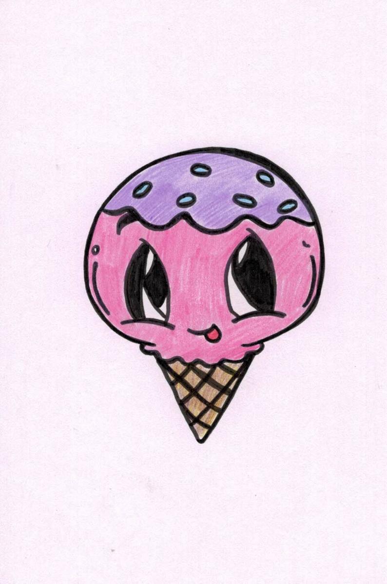 Cute Ice Cream Cone Drawing at PaintingValley.com | Explore collection ...