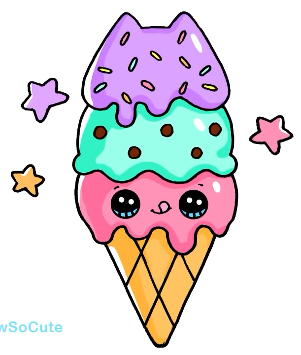 Cute Ice Cream Cone Drawing At Paintingvalley Com Explore