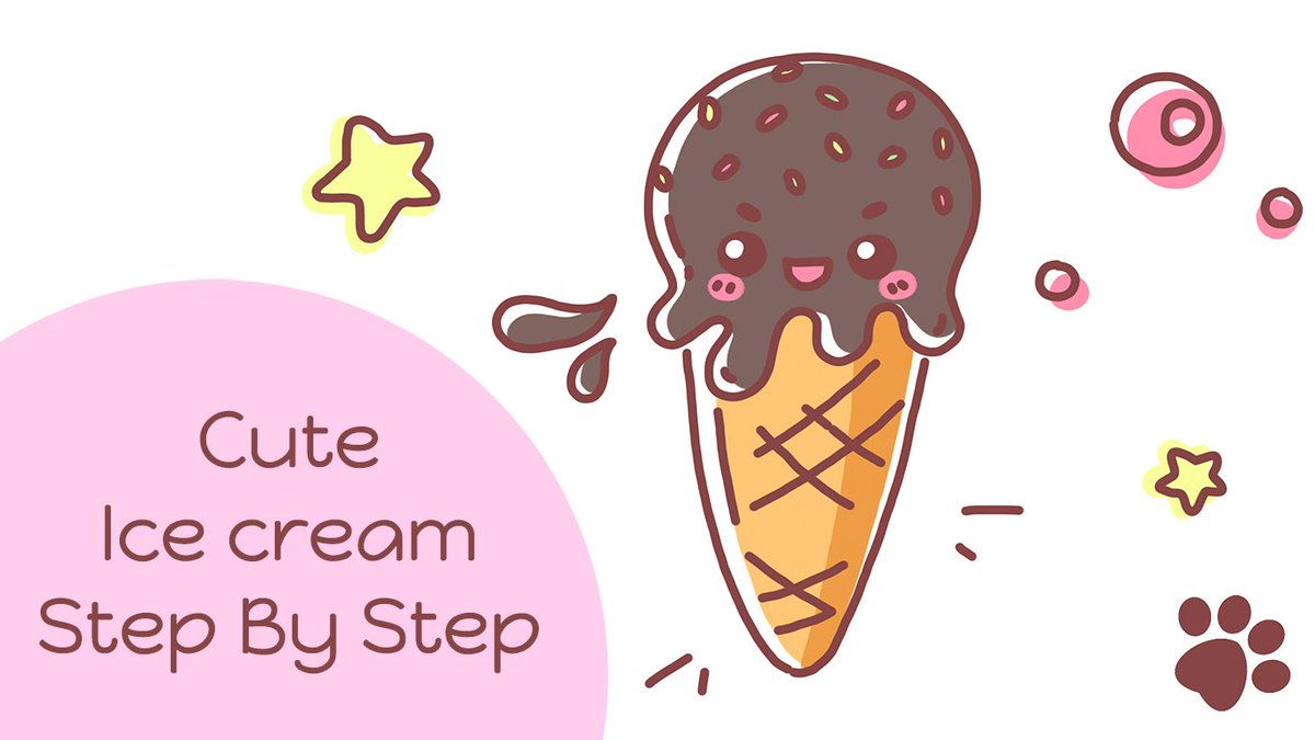 1200x675 Letsdrawmeow On Twitter How To Draw A Cute Ice Cream Cone Cute - Cute Ice Cream Drawing