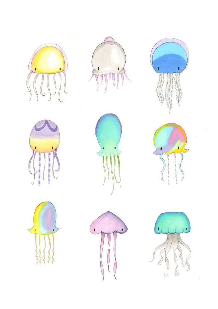 724x1024 Jellyfish Illustrations Super Cute Kawaii Collection - Cute Jellyfish Drawing