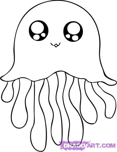 402x520 Cute Jellyfish Cartoon Drawing - Cute Jellyfish Drawing