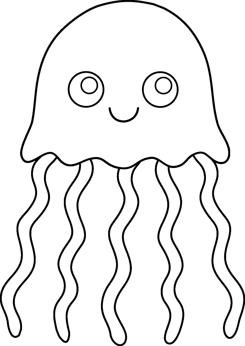 1024x1446 cute jellyfish drawing jelly fish coloring pages - Cute Jellyfish Drawing