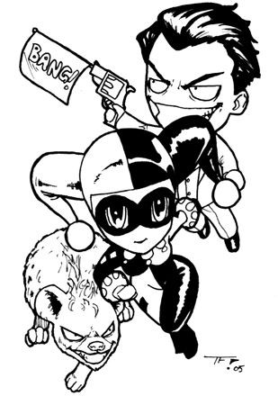 309x450 Harley Quinn And Joker Coloring Pages - Cute Joker Drawing