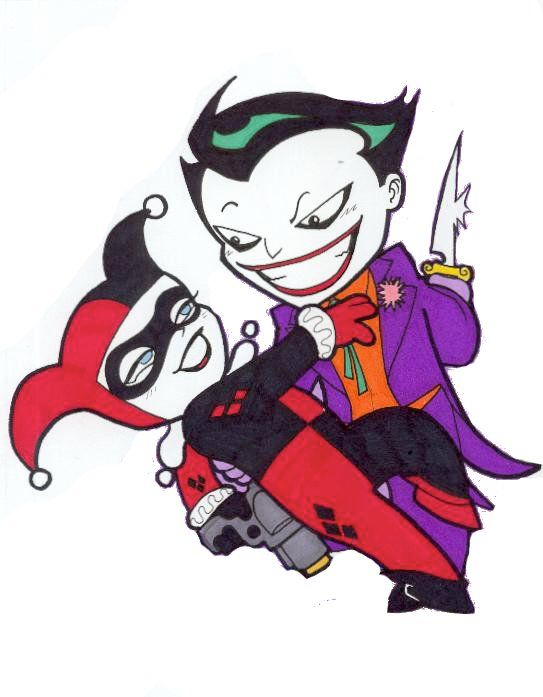 543x697 I Thought It Was Cute D The Joker And Harley Quinn - Cute Joker Drawing