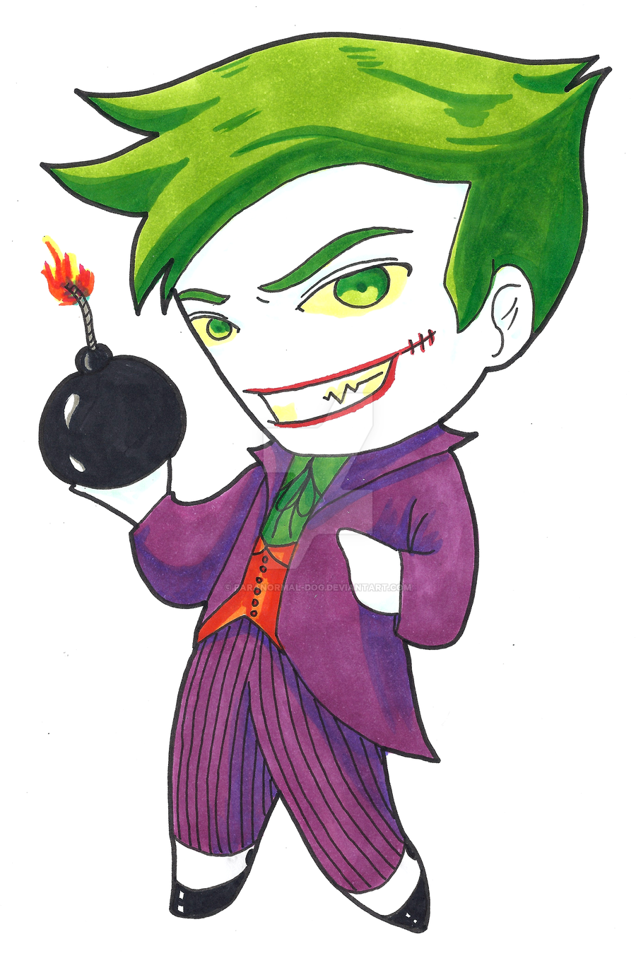 900x1363 Joker Chibi - Cute Joker Drawing