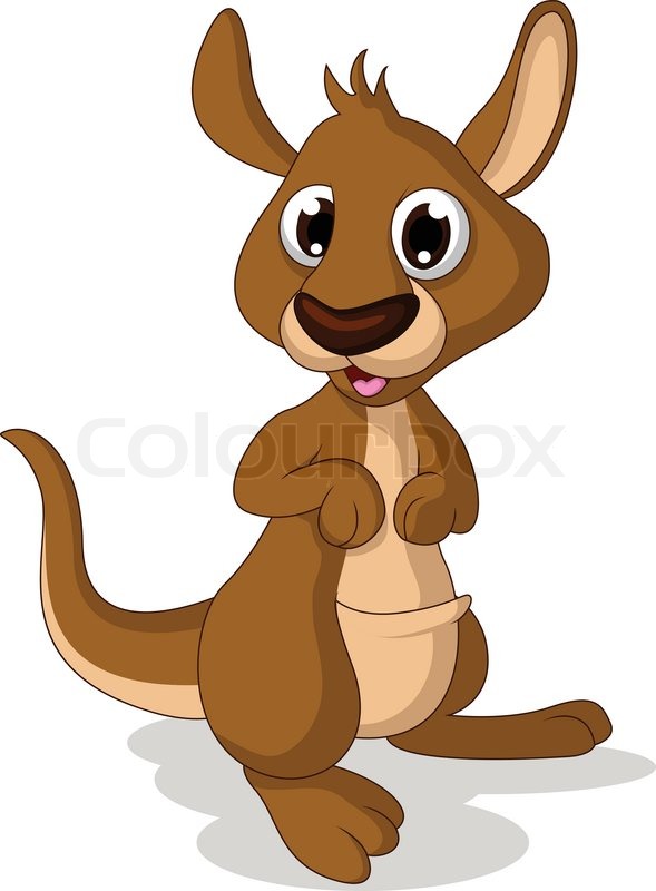 589x800 Cute Kangaroo Cartoon Stock Vector Colourbox - Cute Kangaroo Drawing