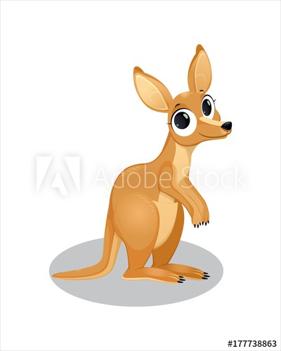 400x500 Little Cute Kangaroo With Big Eyes - Cute Kangaroo Drawing