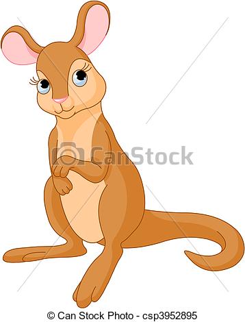 358x470 baby kangaroo illustration of cute young kangaroo - Cute Kangaroo Drawing