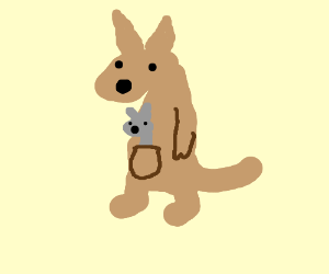 300x250 cute kangaroo with baby in pouch lol drawing - Cute Kangaroo Drawing