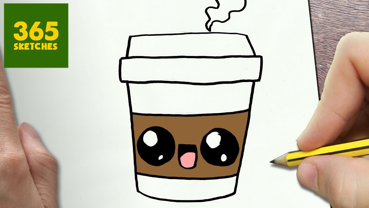 1280x720 How To Draw A Coffee Cute, Easy Step - Cute Kid Drawings