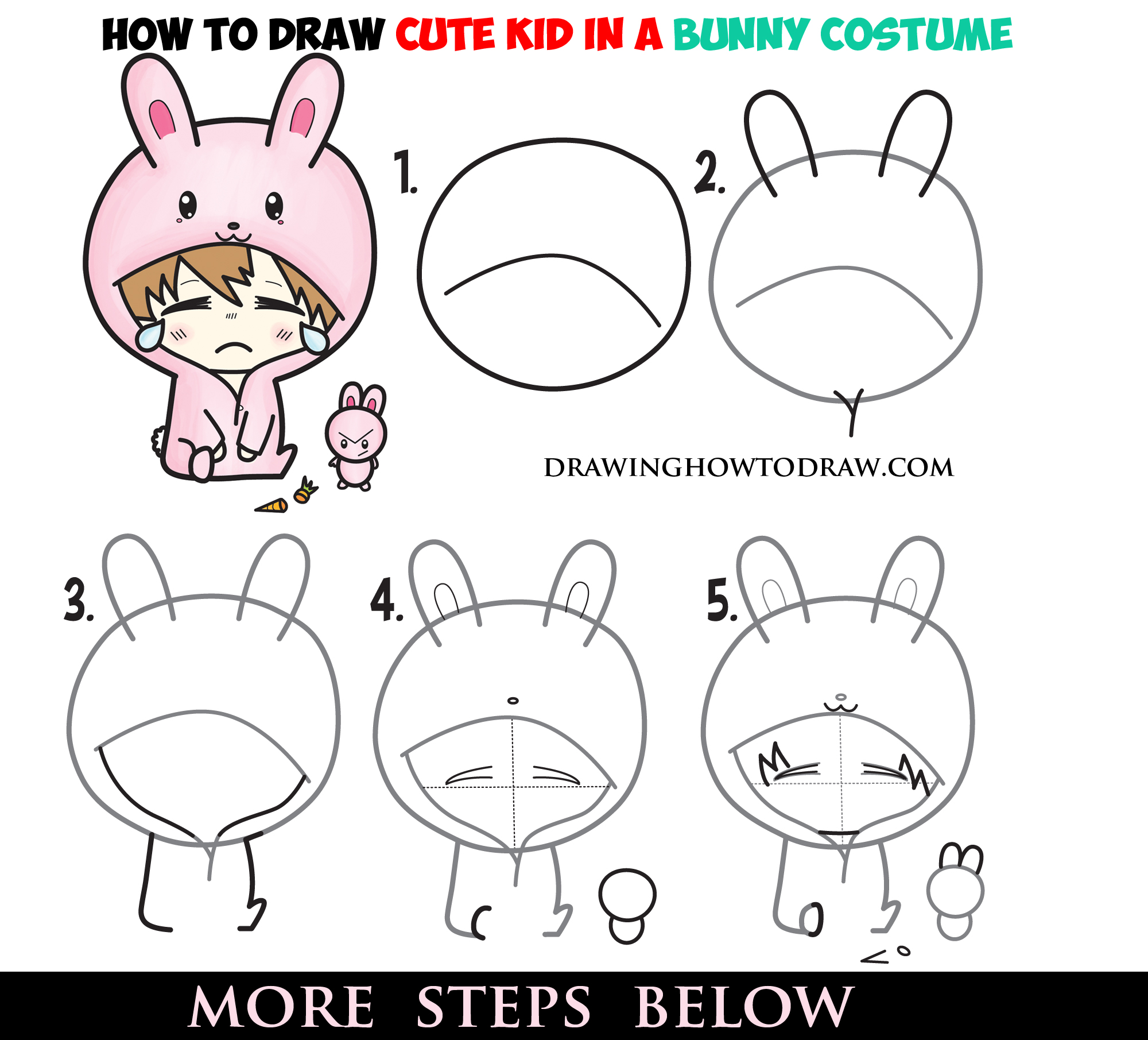2000x1811 How To Draw A Cute Chibi Character In Bunny Rabbit Onesie Pajamas - Cute Kid Drawings