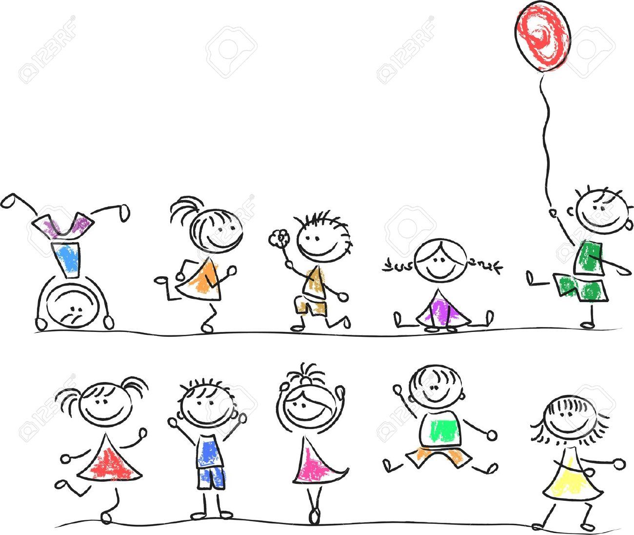 1300x1096 How To Draw People For Kids - Cute Kid Drawings