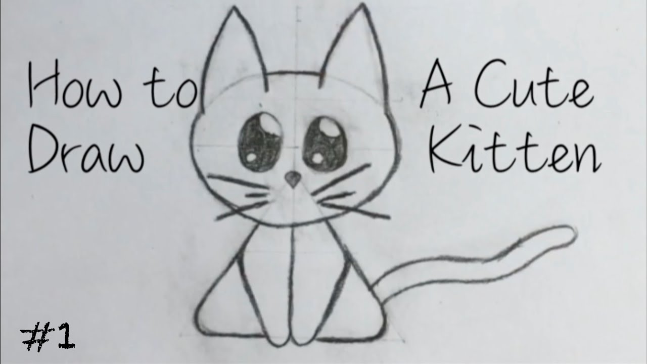 1280x720 Easy Drawing How To Draw A Cute Kitten - Cute Kitten Drawing