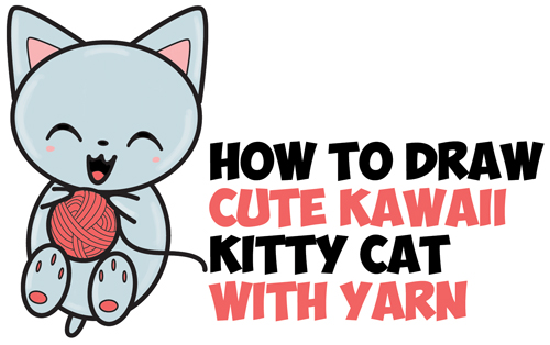 500x314 How To Draw A Cute Kitten Archives - Cute Kitten Drawing