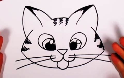 480x303 Cute Kitten Drawing Lesson - Cute Kitten Drawing