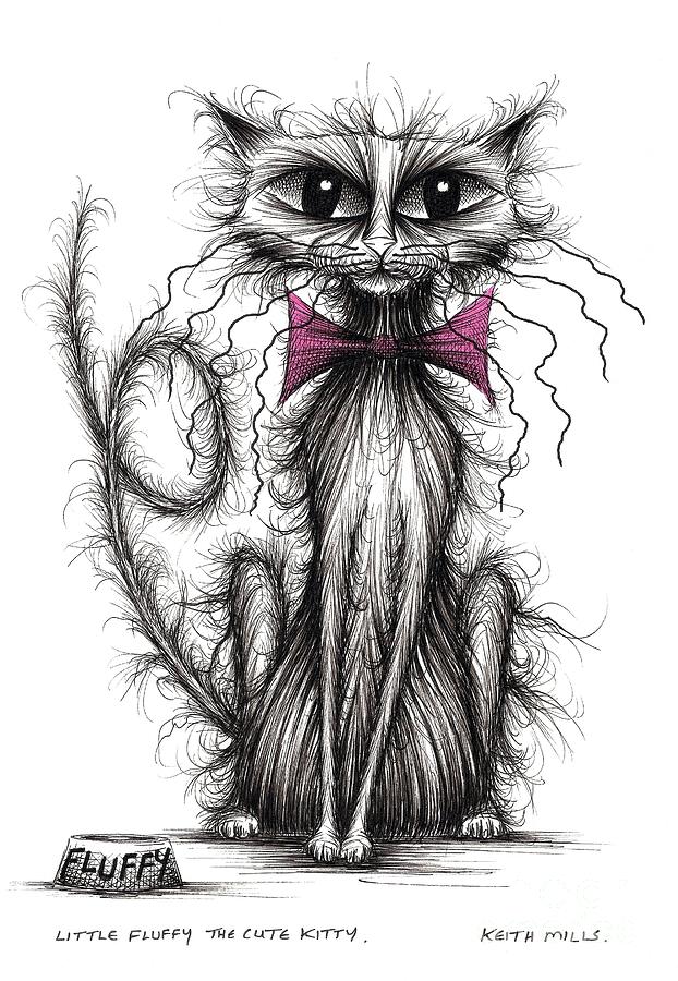 622x900 little fluffy the cute kitty drawing - Cute Kitty Drawing