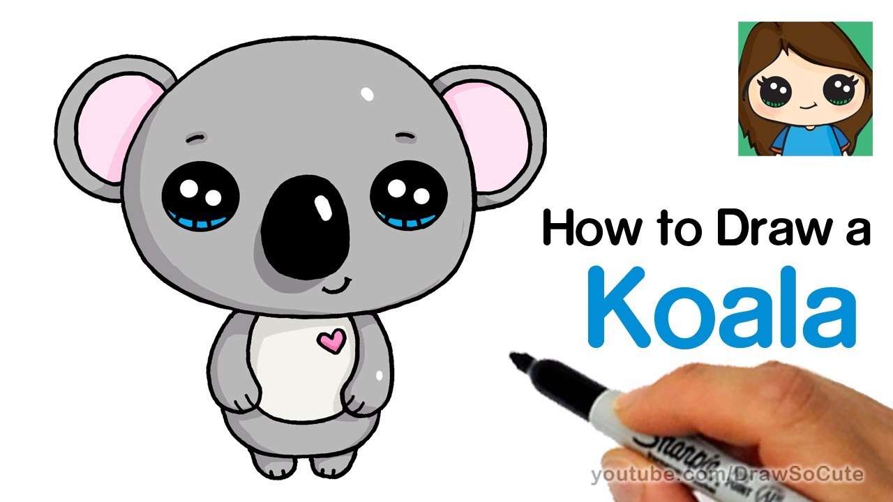1280x720 how to draw a koala super easy and cute - Cute Koala Bear Drawing