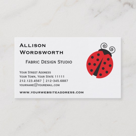 540x540 Cute Ladybug Drawing Business Card - Cute Ladybug Drawing