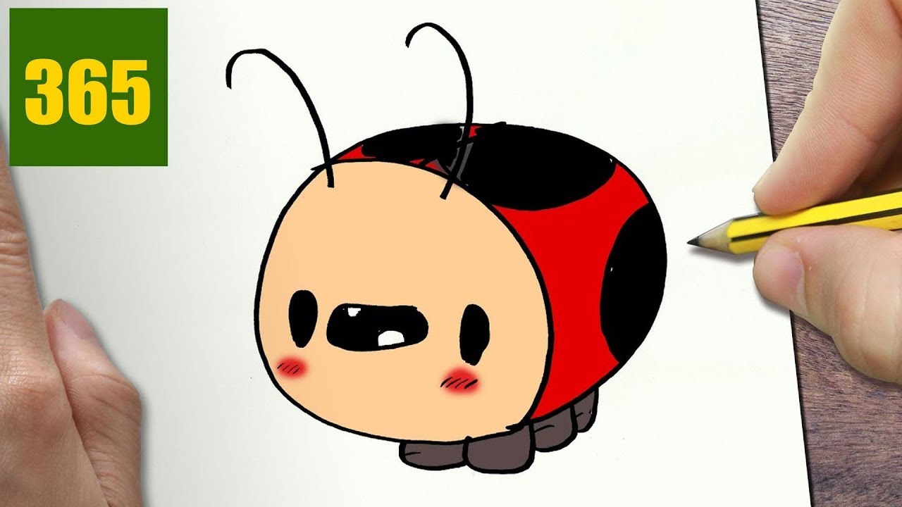 1280x720 How To Draw A Ladybug Cute, Easy Step - Cute Ladybug Drawing