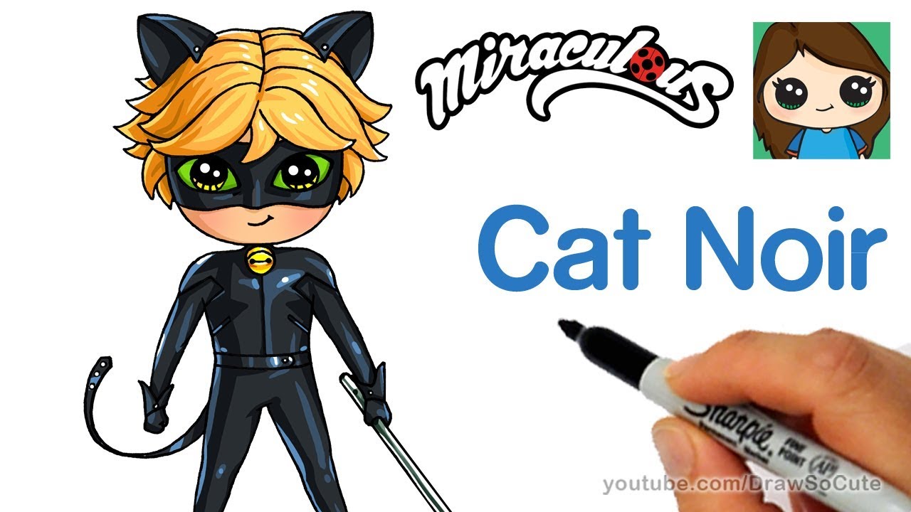 1280x720 how to draw cat noir easy miraculous ladybug - Cute Ladybug Drawing