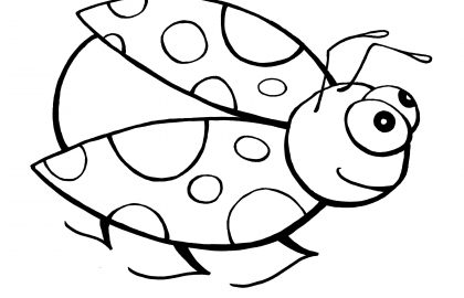 420x270 Ladybugs On Leaves Butterflies Insects Adult Coloring Pages Cute - Cute Ladybug Drawing