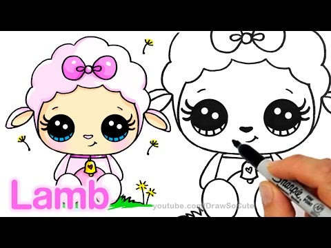 480x360 how to draw a cute lamb step - Cute Lamb Drawing