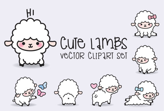 570x388 Premium Vector Clipart - Cute Lamb Drawing