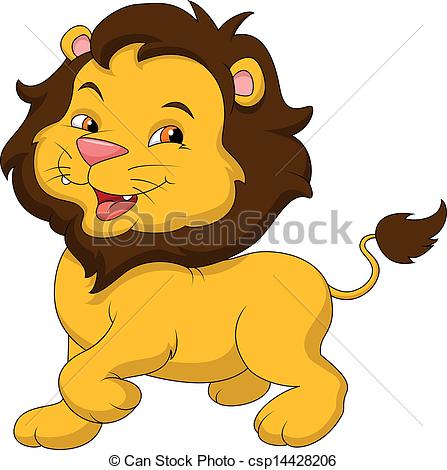 447x470 Cute Baby Lion Cartoon Vector Illustration - Cute Lion Drawing