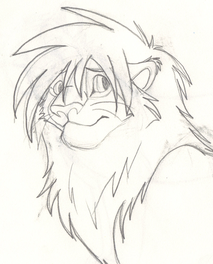 900x1114 Simple Cute Lion Drawing - Cute Lion Drawing