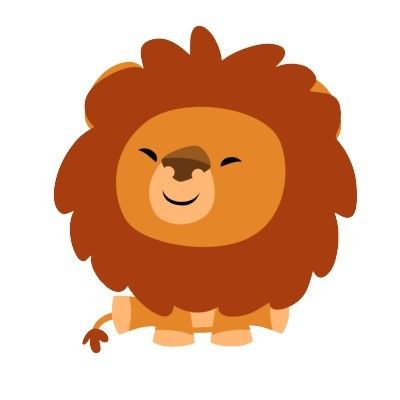 400x400 Cute Cuddly Cartoon Lion Sticker - Cute Lion Drawing