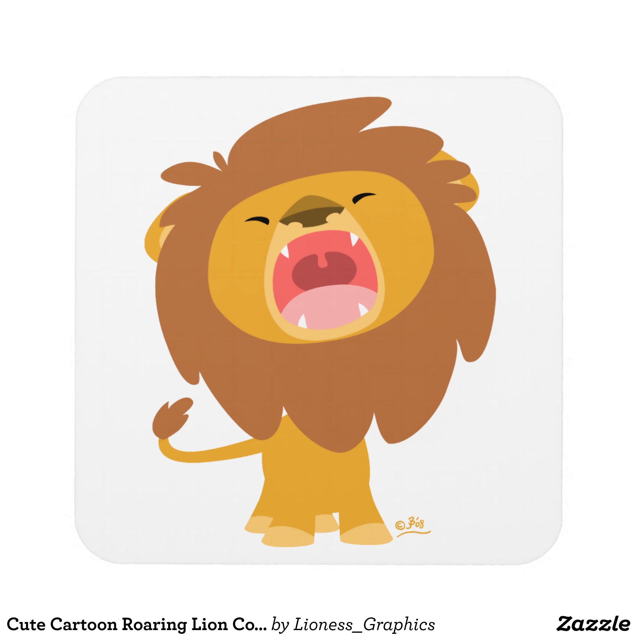 2210x2210 Cute Cartoon Roaring Lion Coasters Tattoosstreet - Cute Lion Drawing