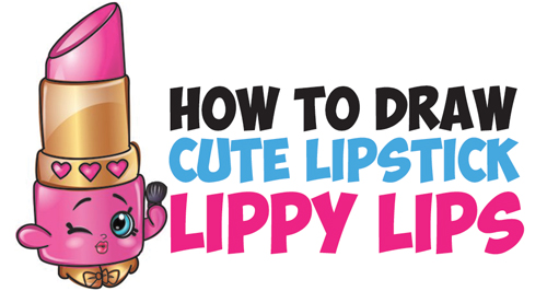 500x266 how to draw lippy lips cute lipstick from shopkins - Cute Lips Drawing